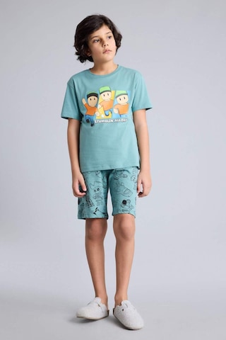 Defacto %100 Pamuklu Stumble Guys 2'li Pijama Takımı Erkek Çocuk G9087A826SM