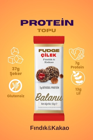 Fudge Fındık Kaplı Çilekli Bademli Meyve Topları 55g X3 Adet
