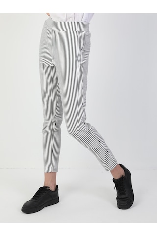 Colin's  Regular Fit Yüksek Bel Kadın Beyaz Eşofman Altı CL1047824_Q1.V2_OFW Beyaz
