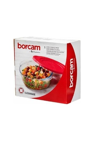 Kapaklı Yuvarlak Borcam Tencere 1450cc 59123