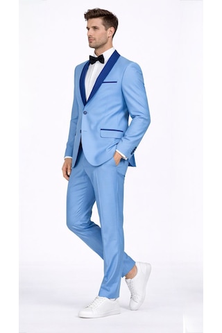 Fabıo Cassel Erkek Damatlık Slim Fit Takım Elbise Açık Mavi