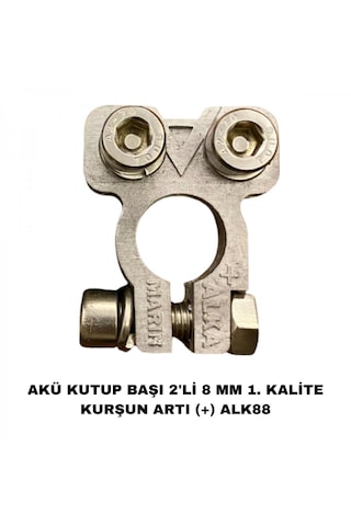 Akü Kutup Başı 2'li 8mm 1. Kalite Kurşun + - Alk88