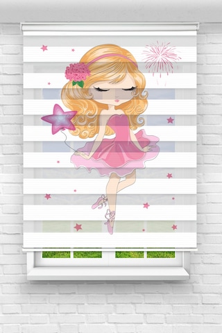 Perdeoutlet38 Baskılı Renkli Pembe Kız Dijital Baskılı Zebra Perde-cocuk Odası-stor Perde Model:pz-2630 Çok Renkli