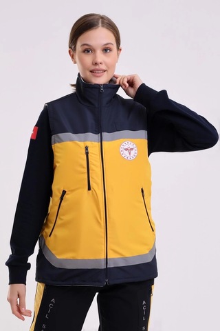 Paramedik Unisex Kışlık Yelek - Sarı