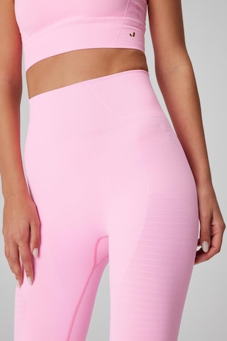 Jerf Gela Yüksek Bel, Esnek Ve Toparlayıcı Spor Tayt Neon Pembe 001