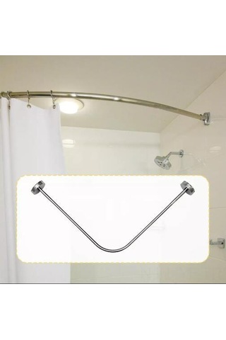 Yifomall Banyo İçin Delmezsiz Genişletilebilir Çelik Duş Çubuğu 80-100cm - Yarı-u Şekli, Kurulması Kolay, Çekirdekli Ve Dayanıklı Diğer