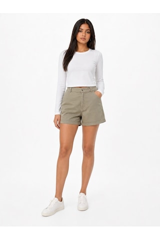 LOFT Slim Crop Fit Kadın Tshirt U.kol Beyaz