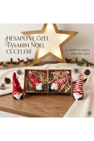 Hediyeli El Yapımı 2 Li Yılbaşı Süsü / Ağaç Süsü Yada Masa Üstü Dekoratif Set 2 Li Set