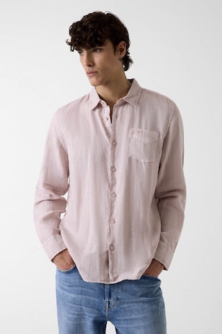 Guess Eco Napa Lınen Solıd Ls Shırt Pembe Erkek Gömlek M6gh59w1827-f6bx