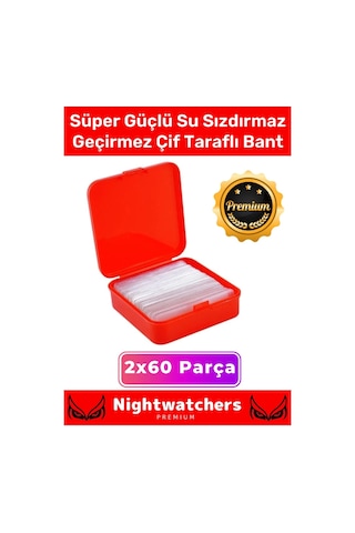 Deluxe Süper Güçlü Yapışkan Kolay Çıkarılabilir Çok Amaçlı 60 Parça Çift Taraflı Şeffaf Bant 2 Adet