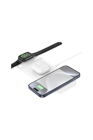 Hoco Cq5 3in1 Wireless Kablosuz Hızlı Şarj Standı Telefon-kulaklık-apple Watch Uyumlu - 5775 Standart