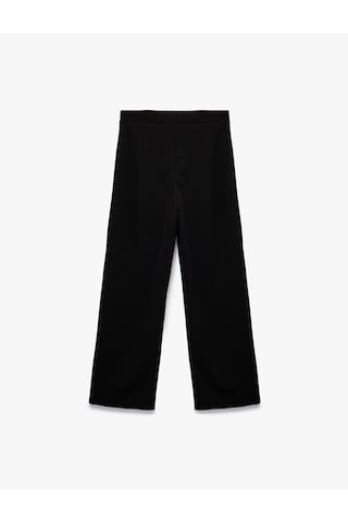Koton Bağlamalı Saten Fiyonk Detaylı Geniş Paça Kumaş Pantolon Siyah 6wak40156ek Siyah
