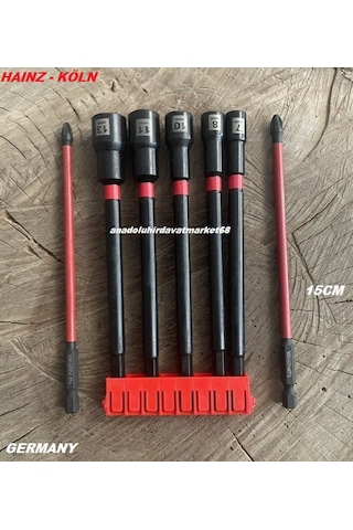 Köln 15cm Bits Uç Ph2-pz2 Uzun Somun Sıkma Ucu Manyetik Lokma Ucu 7mm 13mm 7pcs
