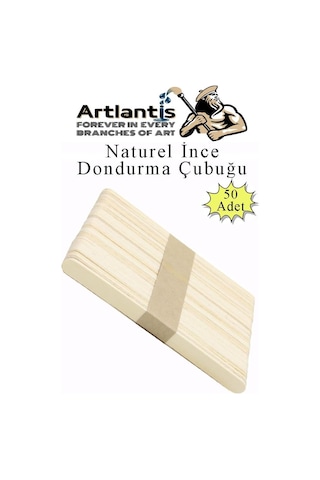 Dar Dil Çubuğu 50 Adet Ahşap Dondurma Çubuğu Naturel Maket Hobi Okul Proje Tasarım