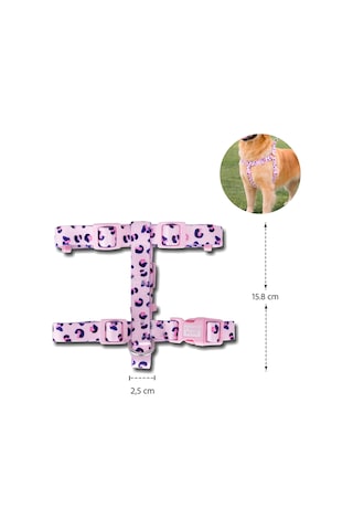 Swissplus Urban Paws Pink Leo Geri Dönüştürülmüş H-tipi Köpek Göğüs Tasması-l Pembe - Pudra