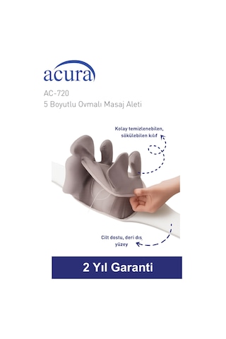 Acura Ac-720 5 Boyutlu, Isıtmalı Ovmalı Masaj Aleti Bej