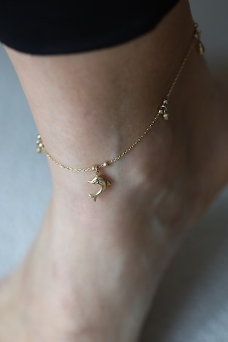 Yenigün Kuyumculuk 14 Ayar Altın Yunus Detaylı Sallantılı Halhal Blk33605