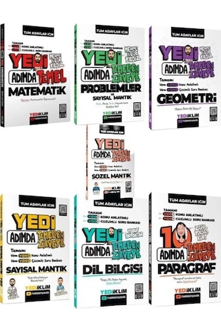 Yediiklim Yayınları Tüm Adaylar İçin Efsane Yedi Adımda Video Konu Anlatımlı Video Çözümlü Soru Bankası Seti 7 Kitap Yediiklim Yayınları Tüm Adaylar İçin Efsane Yedi Adımda Video Konu Anlatımlı Video Çözümlü Soru Bankası Seti 7 Kitap