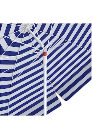 Plaj Şemsiyesi 10 Telli 200 Cm Çap Mavi Beyaz Eğim Verilir Bidonsuz Ve Rosie Hediye Mavi - Beyaz