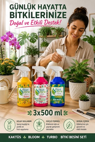 Bitki Besini Üçlü Bakım Seti Turbo Bloom Ve Kaktüs 3x500 Ml 500 ML