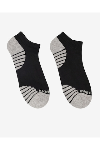 Skechers 3'lü Unisex Yarım Taban Destekli Bilek Altı Çorap Unisex Siyah Gri Çorap S119433-008