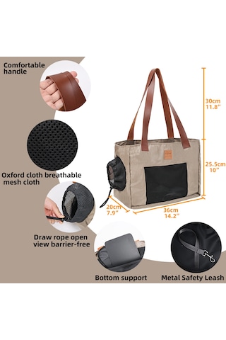 Moveevo Taşınabilir Kedi & Köpek Çantası - Nefes Alabilir, Oxford Kumaş, Lekeye Dayanıklı, Geniş Tasarım