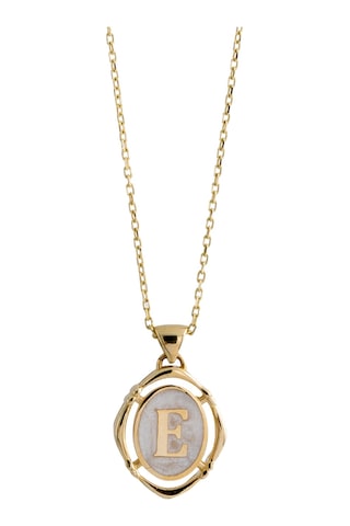 Uşaklıhafız 14 Ayar Altın Küçük Boy Sedefli E Harfi Kolye