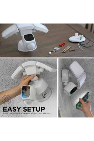 Home Zone Security Üç Kafalı Projektör Kamerası - Akıllı 2.4 Ghz 1080p Çok Renkli