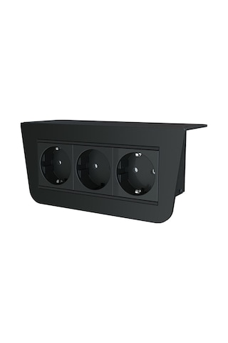 Metalline® Under-line Tezgah Altı Priz Kutusu - Siyah