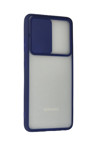 Newface - 266 - Samsung Galaxy A72 Kılıf Palm Buzlu Kamera Sürgülü Silikon - Matxzngz - - Lacivert