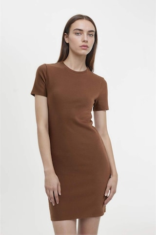 DeFacto Coool Bodycon Vücudu Saran Bisiklet Yaka Fitilli Kaşkorse Kısa Kollu Mini Elbise - C1503AX24SPBN321