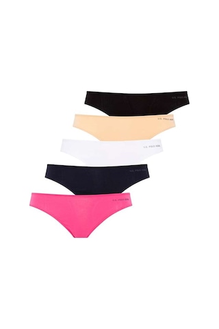 U.S. Polo Assn. U.s Polo Assn. 67005 Kadın 5 Li Kıl Lastiklı Strıng-siyah&ten&beyaz&fuşya&lacivert mix color