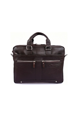 Erkek Laptop & Evrak Çantası Hakiki Dana Deri Koyu Kahverengi 2977-k-127408 Siyah