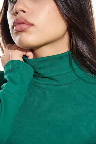 Refox Kaşkorse Tam Boğazlı Body Sweatshirt, Çimen Yeşili Çok Renkli