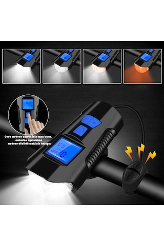 Monozone Bisiklet Hız Göstergesi Km Sayaç Fener Korna Lcd Ekran