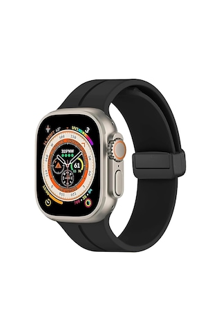 Manyetik Silikon Kordon 42/44/45/49/l Kadın Erkek Spor Kordon İwatch Serisi 8 7 6 5 4 3 2 1 Se Ultra İle Uyumlu