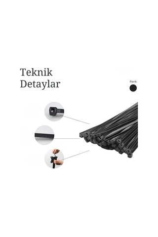 Tr 100 Adet Kablo Bağı Seti, Amerikan Kelepçesi, Cırt Elektrik Kablo Bağı, Dayanıklı Ve Çok Yönlü Kullanım İ Genel