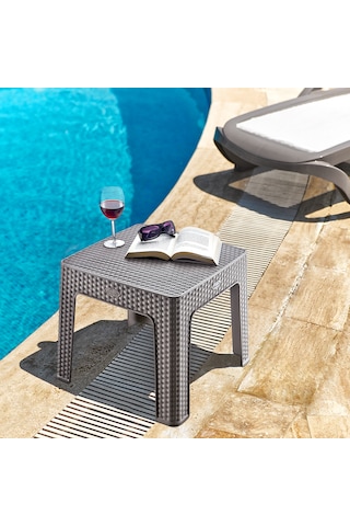 Holiday Rattan Şezlong Sehpası 2'li Gri