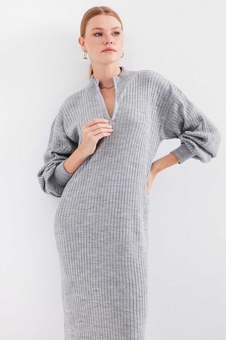 Gabria Fitilli Triko Elbise Gri