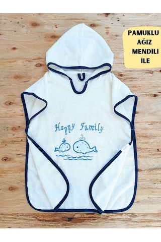 %100 Pamuklu & Başlıklı Bebek Banyo Havlusu - Yumuşak & Su Emici Nakışlı Bebek Havlusu 12 - 36 Ay
