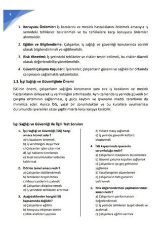 İş Sağlığı Ve Güvenliği Eğitim Kitabı