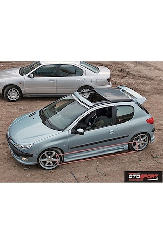 Peugeot 206 Delikli Marşpiyel Sağ Sol Takım Fiberglass Boyasız