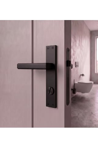 Lusso Siyah Aynalı Kapı Kolu Lüks Wc Kapı Kolu