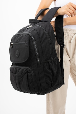 Ultra Hafif Çok Cepli Su Geçirmez Sırt Çantası Unisex Siyah Model: 571-2e - Siyah
