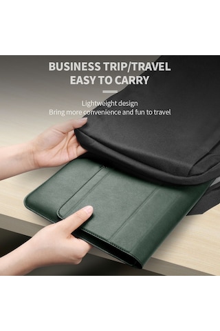 4'ü 1 Arada Evrensel Dizüstü Bilgisayar Tutucu Pu Su Geçirmez Koruma Bilek Dizüstü Bilgisayar Çantası, Boyut: 15 / 16 İnç Yeşil