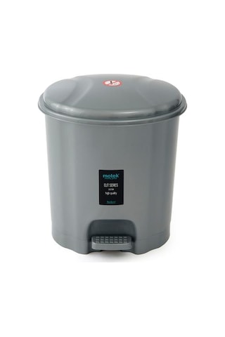 Motek Elit Pedallı İç Kovalı Çöp Kovası - 22 Lt Gri