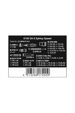 Wera 8100 Sa 6 Zyklop Cırcırlı Lokma Bits Set 1/4" 05004016001 P7