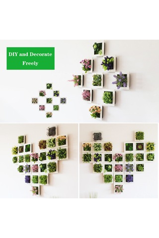 Aubyhe Duwal Dekoru Bitkili Çerçeve - Yapay Çiçek Ve Sukulent Duvar Takımı 30a Modeli