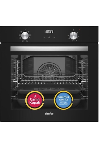 Simfer 9 Fonksiyon QS Dijital Gri Ankastre Set (8223 Fırın + 3538 Ocak + 8736 Davlumbaz)