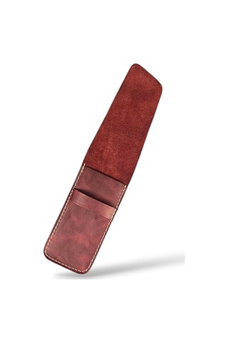 Hakiki Deri Minimal Kalemlik Bordo Genel